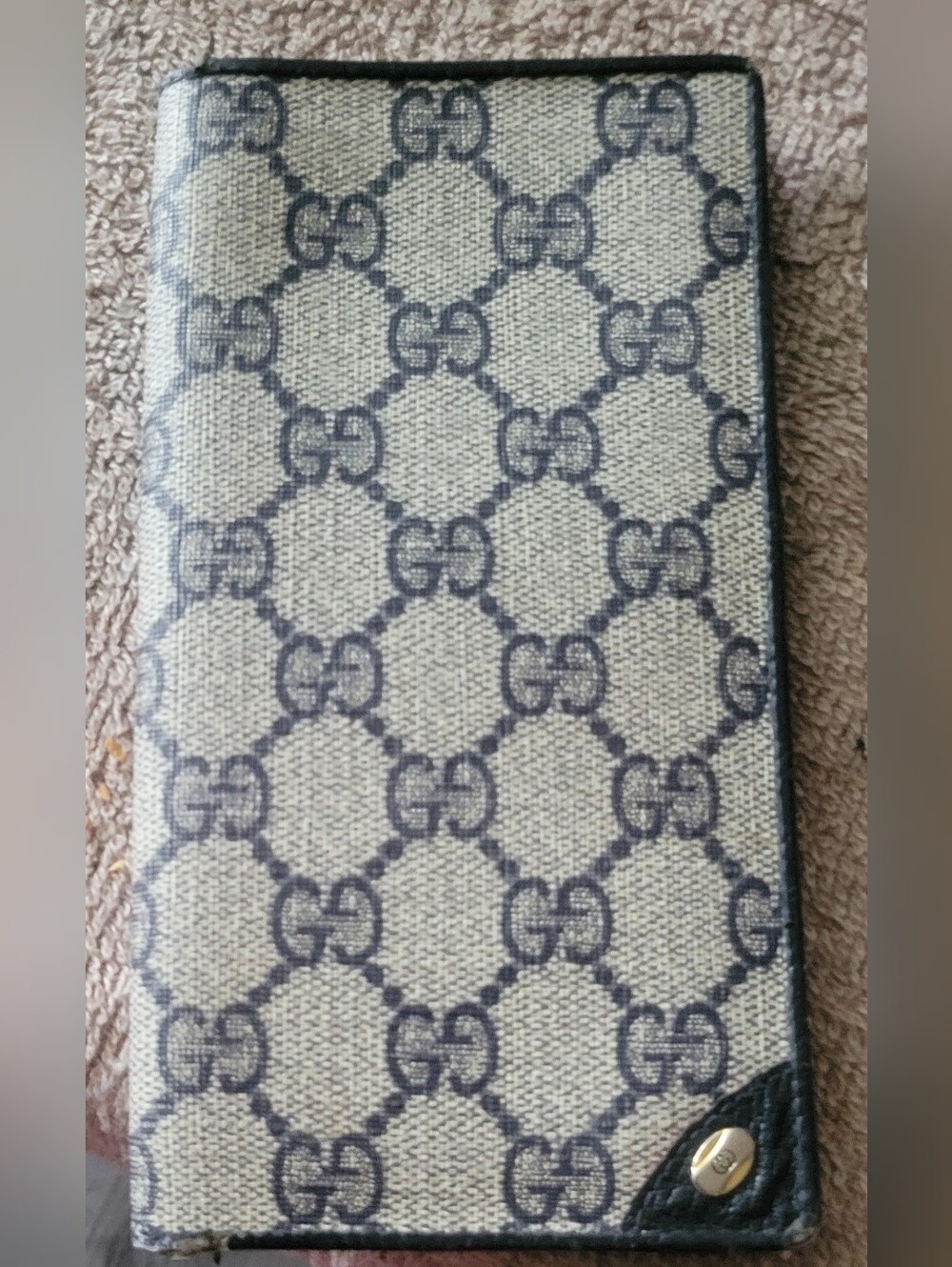 Gucci GG monogram canvas and leather long wallet